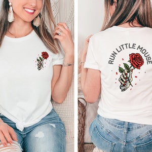 Run Little Mouse shirt, Haunting Adeline shirt, Dark Romance Rose Tee, Smut Reader shirt, Women&#39;s Book Lover Gift, Funny Skeleton Rose shirt