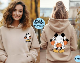 Custom Halloween Mickey Mouse Hoodie, Retro Pumpkin Fall Shirt