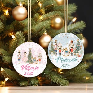 Custom 2025 Nutcracker Pink or Blue Ornament: Nutcracker Play Ballerina Ornament, Personalized Ballet Gift, Dancer Lover Holiday Keepsake