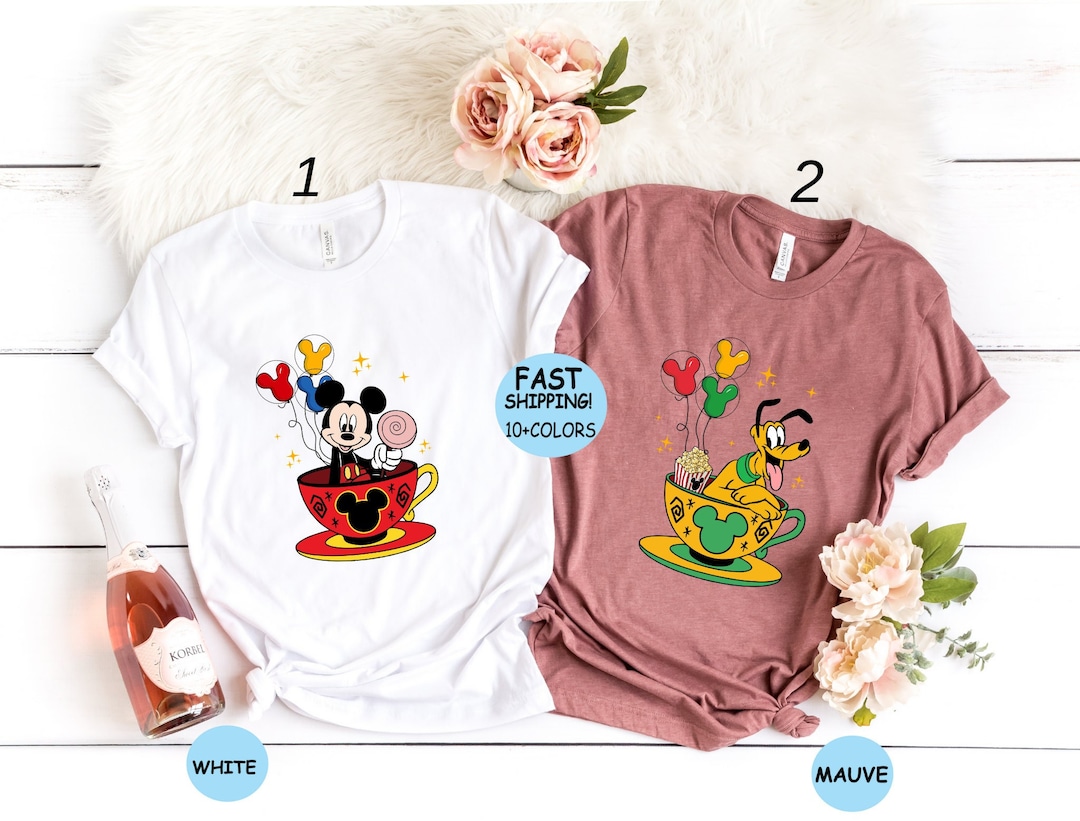 Mickey and Friends Shirt, Disney Teacup Shirt, Disney Character Shirt, Mickey Balloon Shirt