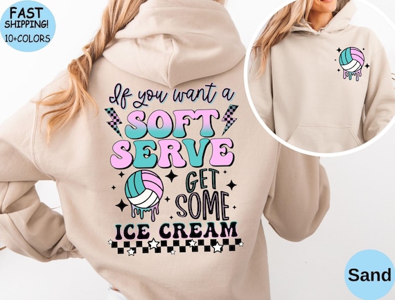 Soft Serve Volleyball Hoodie: Game Day Team Sweatshirt