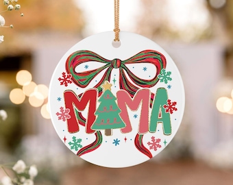 Kokette Weihnachtsmama Ornament: Keramik Andenken