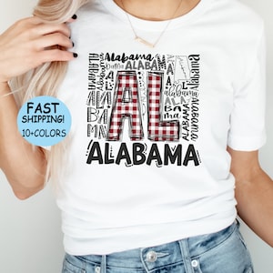 Alabama State Hoodie, Alabama Liebhaber Sweatshirt, Alabama Reise Geschenk, Doodle Alabama State T-Shirt, Alabama State Karte Shirt, Alabama Spieltag Shirt