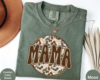 Chemise camouflage couleur confort maman : chemise saison de chasse t-shirt maman camouflage rétro