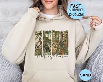 Sweat à capuche rétro saison de chasse : sweat-shirt camouflage colombe