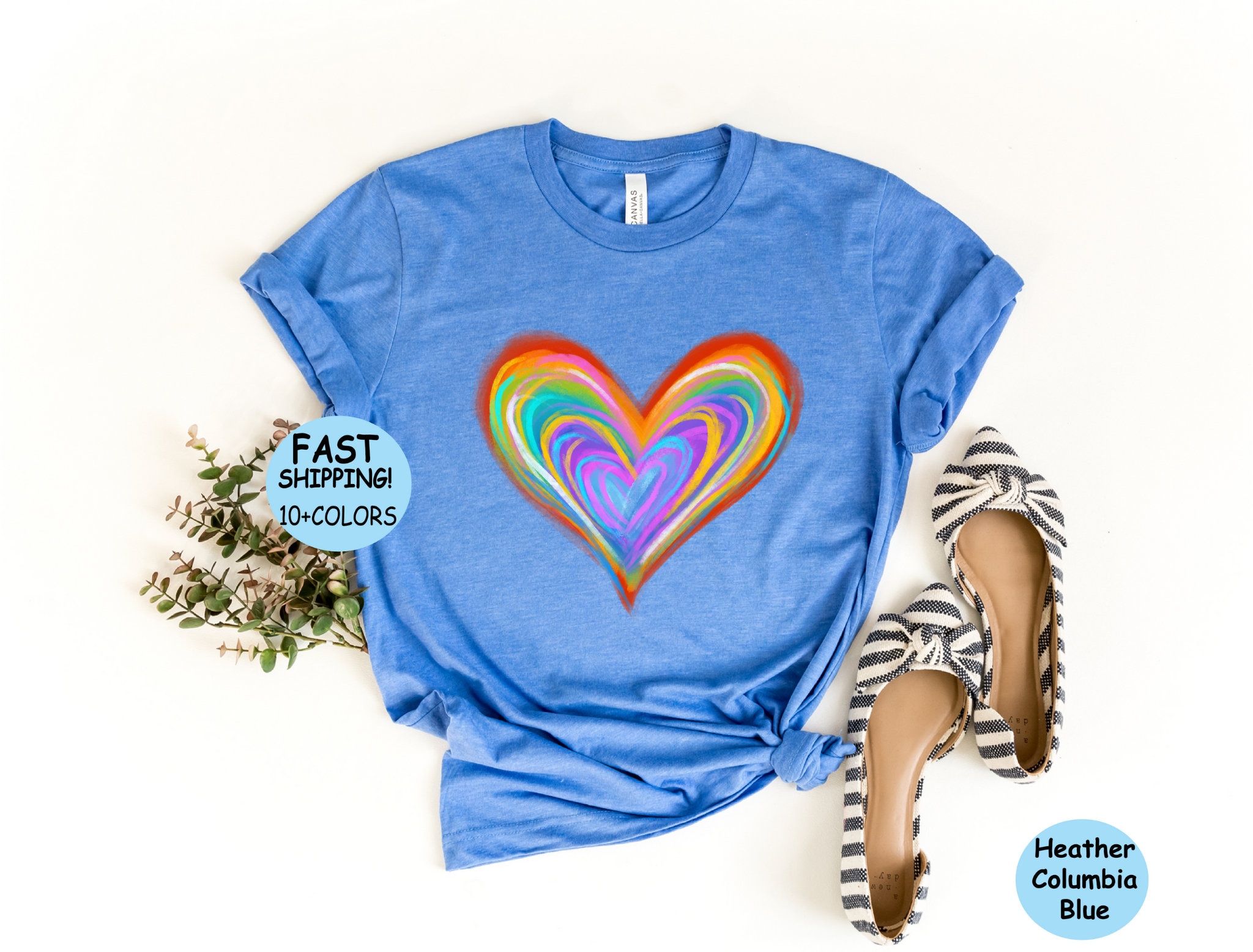 Discover Watercolor Heart Shirt, Cute Valentines Day Tee, Valentines Day  T-Shirt