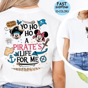 Mickey and Minnie Disney Pirates shirt, Yo Ho Yo Ho A Pirate&#39;s Life for Me, Custom Family Pirates Shirt, Disney Named Family Cruise shirt