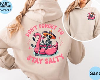 Salty Skeleton Beach Hoodie: Funny Summer Vacation Sweatshirt