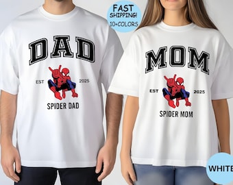Camiseta personalizada da família Spider: Dia das Mães, Dia dos Pais