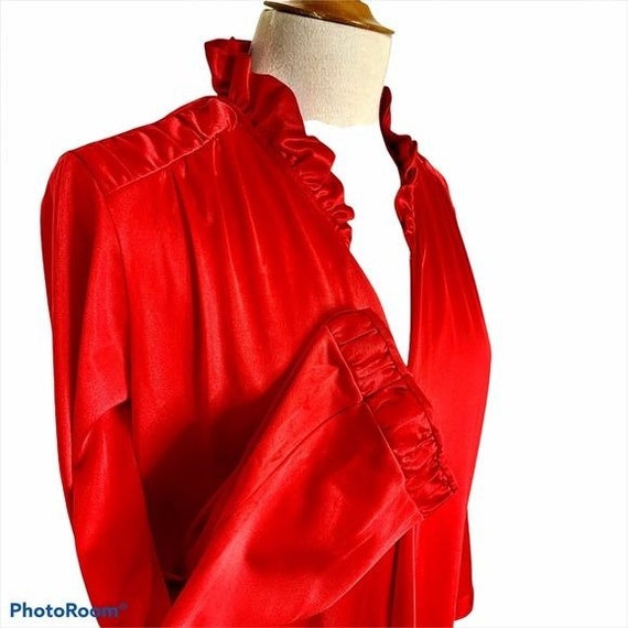 Vintage Red Vanity Fair Zip Front Long Sleeve Ruf… - image 10