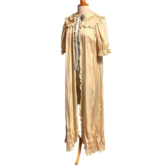 Vintage Chevette Victorian Cream Silk and Lace Tr… - image 8