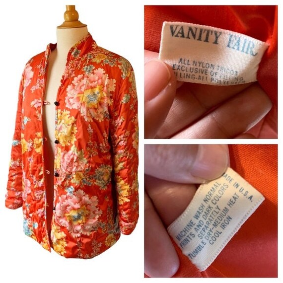 Vintage 1960s Vanity Fair Floral Quilted Blazer B… - image 4