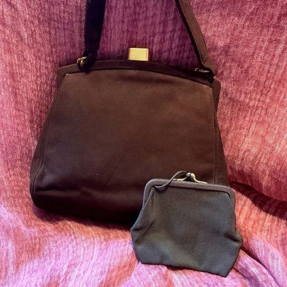 Vintage Bienen-Davis Brown Leather Hand Bag Purse… - image 1