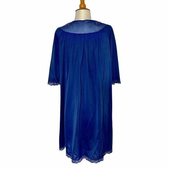 Vintage Shadowline Granny Chic Navy Blue Housecoat Ro… - Gem