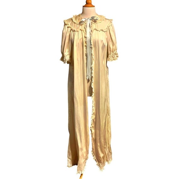 Vintage Chevette Victorian Cream Silk and Lace Tr… - image 6