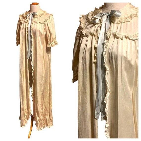 Vintage Chevette Victorian Cream Silk and Lace Tr… - image 5