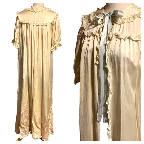 Vintage Chevette Victorian Cream Silk and Lace Tr… - image 7