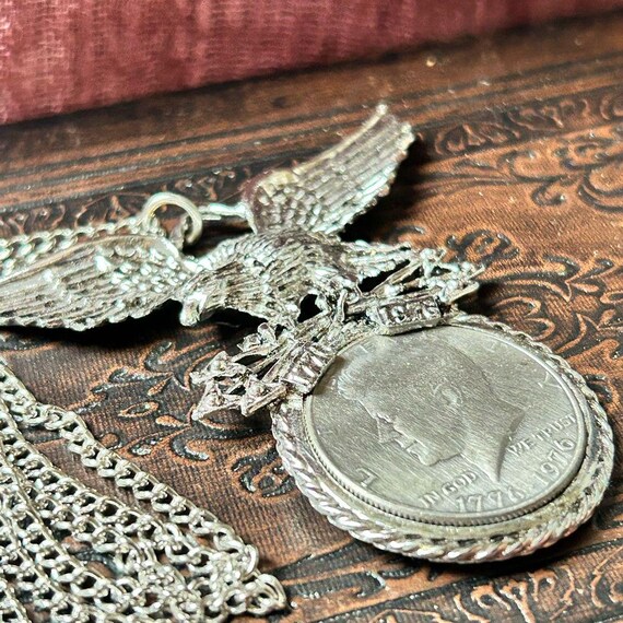 JFK Kennedy Bicentennial Half Dollar Eagle Pendant & Chain