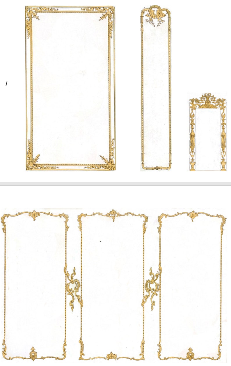 Miniature French Rococo Paneling 1:12 Scale, Pdf, Png, Cricut - Etsy