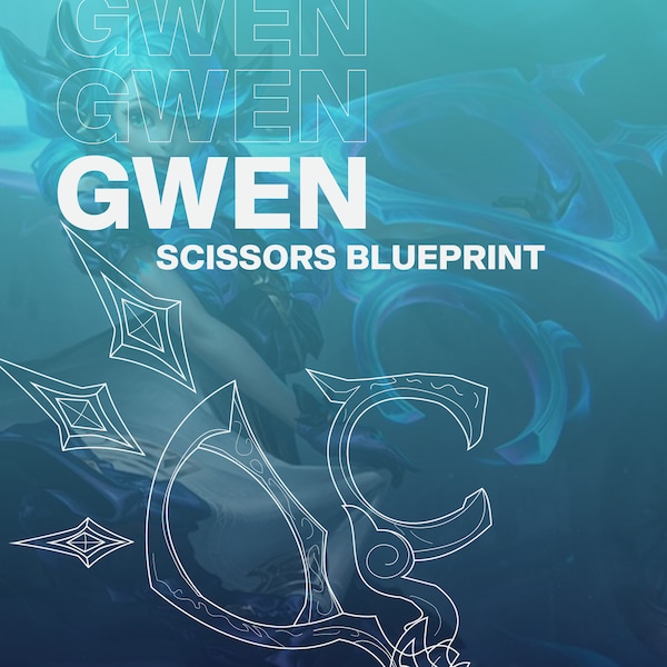 Progetto di forbici di Gwen / League of Legends / Download digitale / Oggetti di scena per cosplay / Cosplay di Gwen
