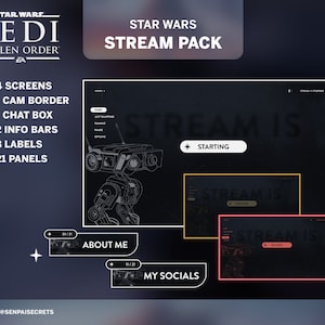 STAR WARS Inspired Stream Pack | P2U Digital Download | OBS / StreamElements | Fallen Order | Jedi Survivor | Labels | Panels | Screens