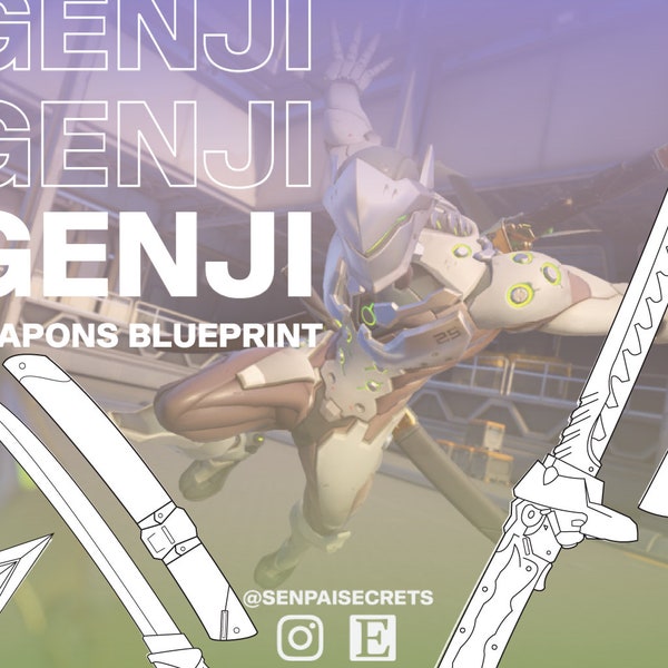 Genji Weapons Blueprint | Shuriken, Katana, Tanto | Digital Download | Overwatch | Perfect for Genji Cosplay