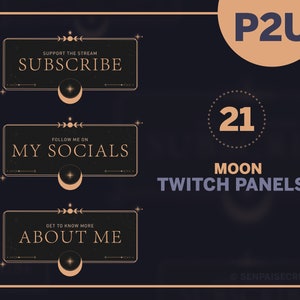 Tarot Twitch Panels | Digital Download P2U | Stream Decoration | Twitch Description | Celestial | Moon