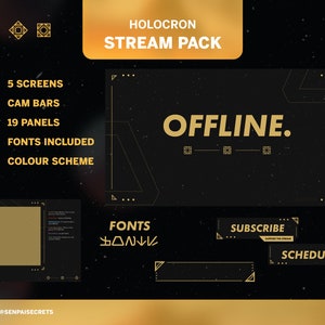 Holocron Twitch Pack | Stream Scenes | Stream Overlay | Star Wars | OBS | P2U Digital Download | Twitch Youtube