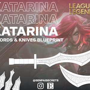 Katarina Swords and Knives Blueprint | League of Legends Katarina Cosplay | Digital Download |