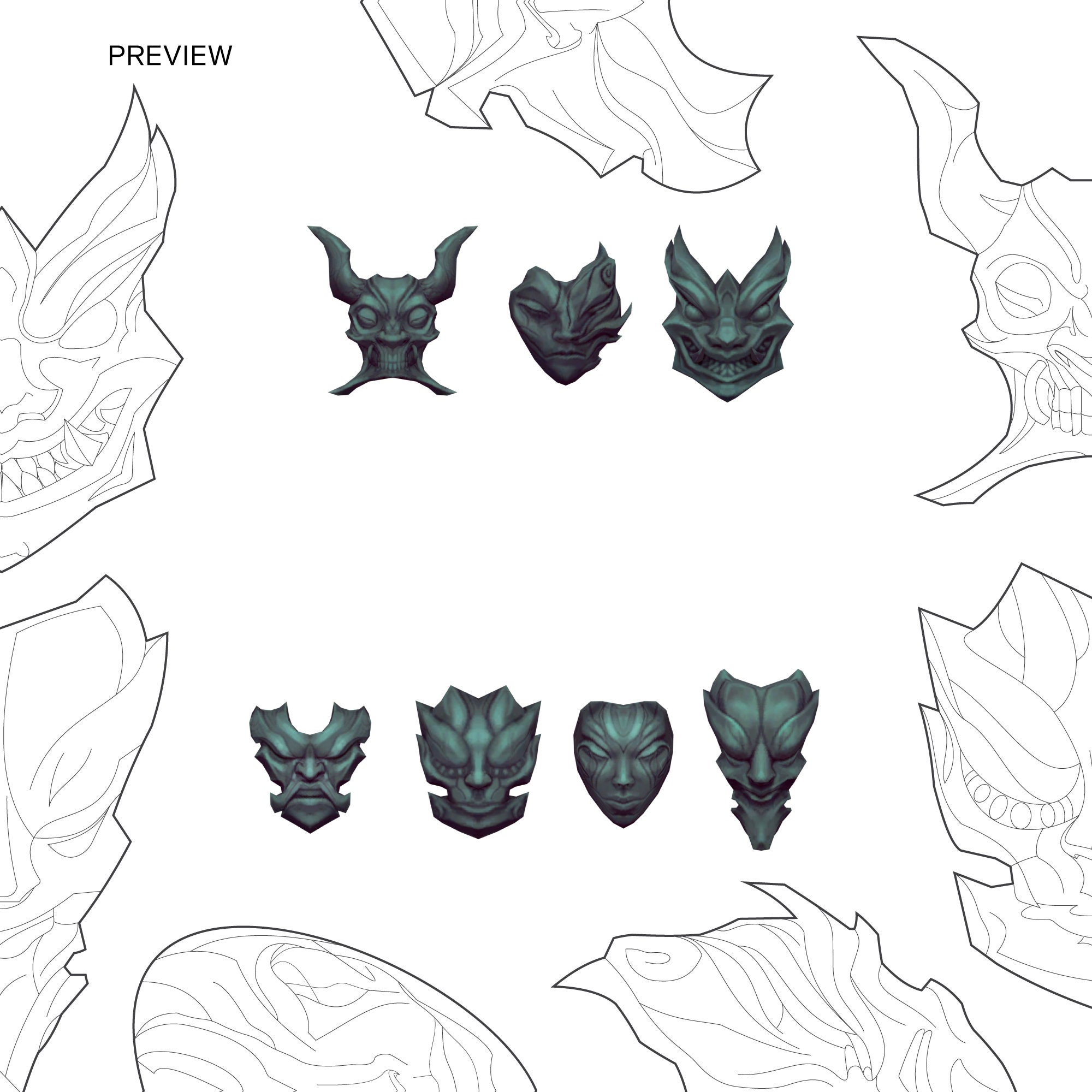 yone mask 3D Models to Print - yeggi