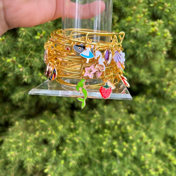 Stackable Bangles | Gold Bangles | Bangle Sets for Women | Charm Bangle Sets | Colorful Bangles | Gift for Bracelet Lovers | Candy Charms