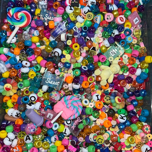 Beads, Bead scoop, Charms, Charm Scoops, Bracelet DIY, Handmade Jewelry, Bracelet Kit,Scoops, Rave Jewelry,Bead Confetti,Bead Soup,