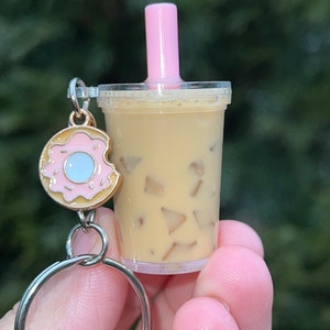 Llaveros de café helado, llaveros de café, Liquid Moves, amante del café, regalo, llaveros, regalo para maestros, regalo para jefes, personalícelo con logotipo,