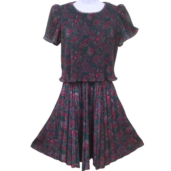 80-90s M.C.S. USA Granny Chic Comfort Dress Ladie… - image 1