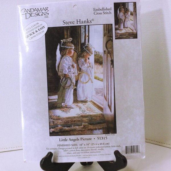 Candamar Designs Needlework Embellished Cross Stitch Kit #51315 'Little Angels' by Steve Hanks New Sealed DIY Project Stitchery