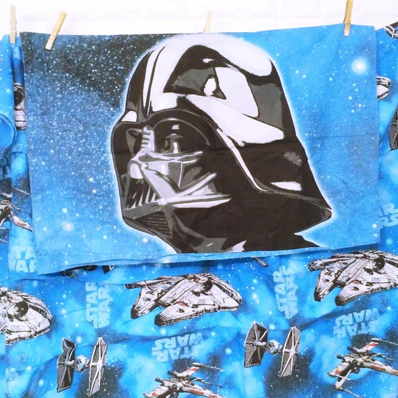 Vintage 90s Star Wars Lucas Films Ltd 2pc-twin Flat Sheet Set