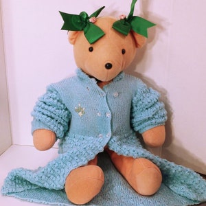 Vintage 1979 North American Bear Co Scarlett O&#39;Beara VIB Collection Stuffed Plush Animal Toy 20&quot; Barbara Isenberg Peach Green Ribbons