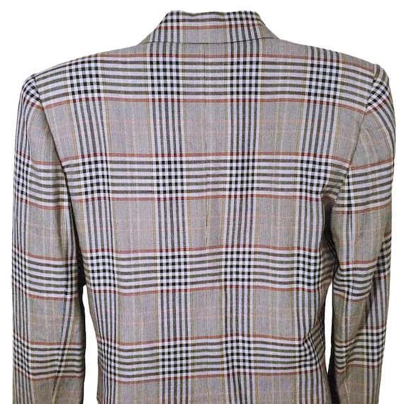 ジャケット・アウター 80s 90s ITALY plaid pattern coat EURO 90s Leather Trim Plaid Jacket | XS-S - Lucky Vintage