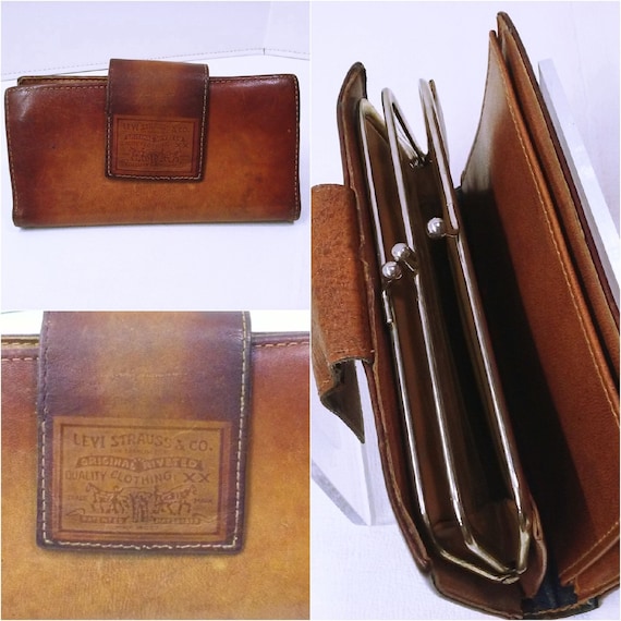 Vintage 70s-80s Levi Strauss & Co Leather Wallet … - image 1