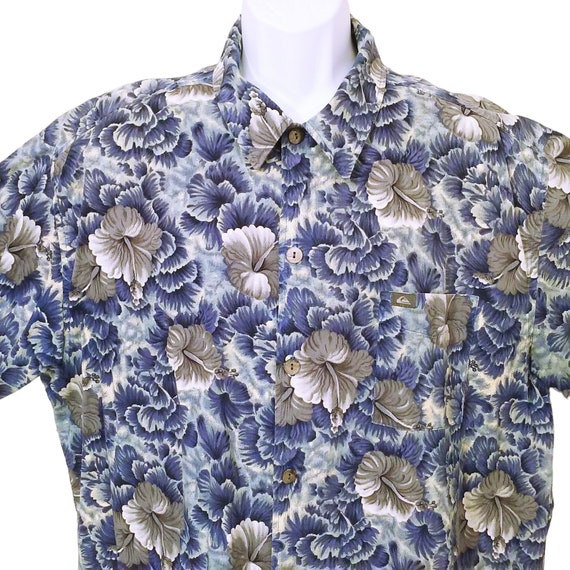 Vintage 80s Quicksilver USA-Made Aloha Shirt Men-… - image 2