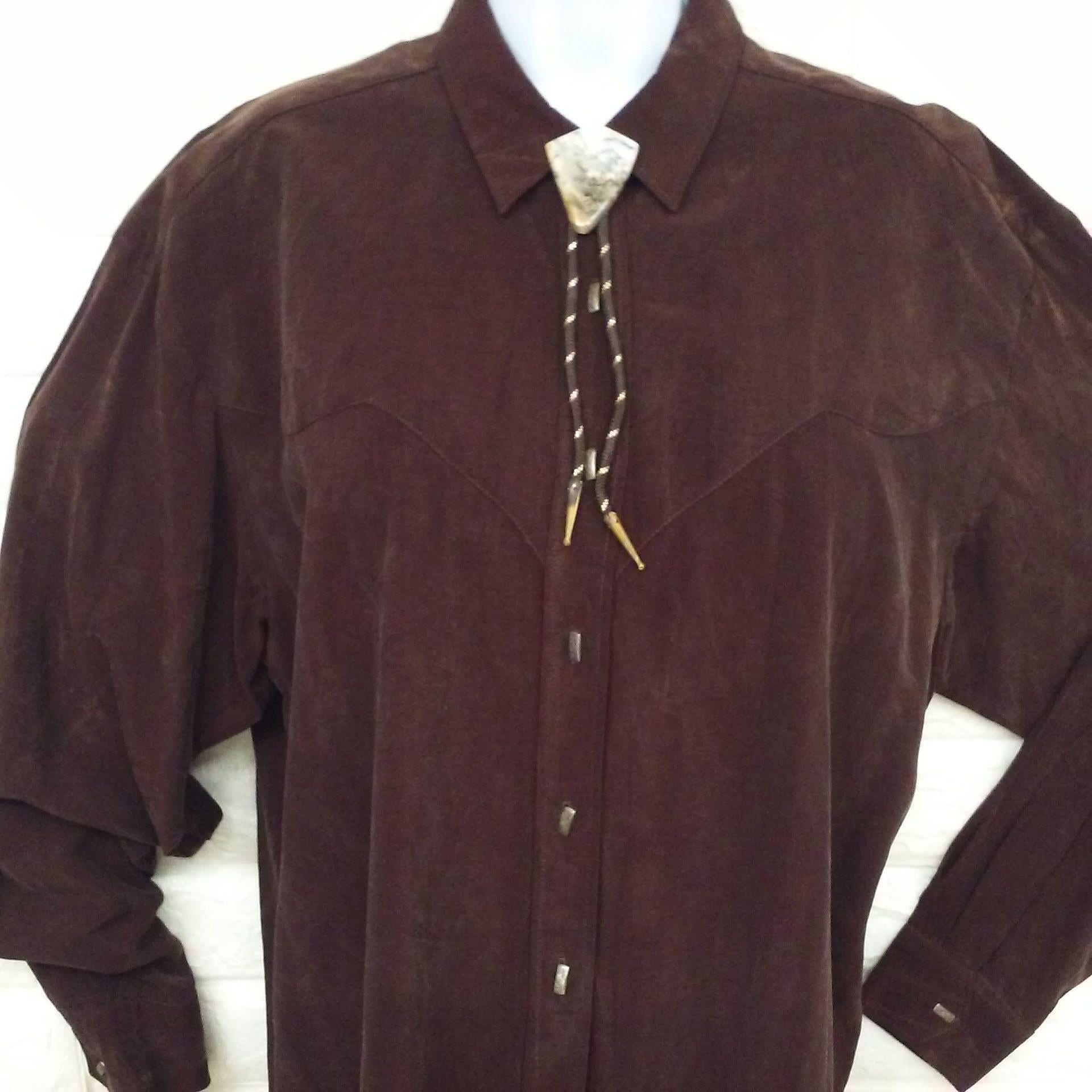 Vintage 80s-90s Longhorn by Niver Western Wear USA Bemberg Shirt 