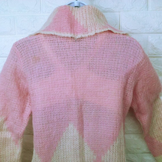 Vintage 50s/60s Cowlneck Sweater Wool Mohair Lady… - image 5