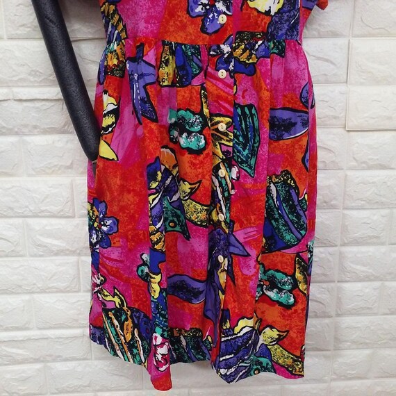 Vintage 80s-90s Hilo Hattie Sun Dress Sz-S Pocket… - image 4