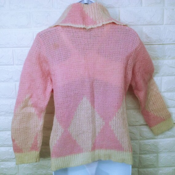 Vintage 50s/60s Cowlneck Sweater Wool Mohair Lady… - image 4