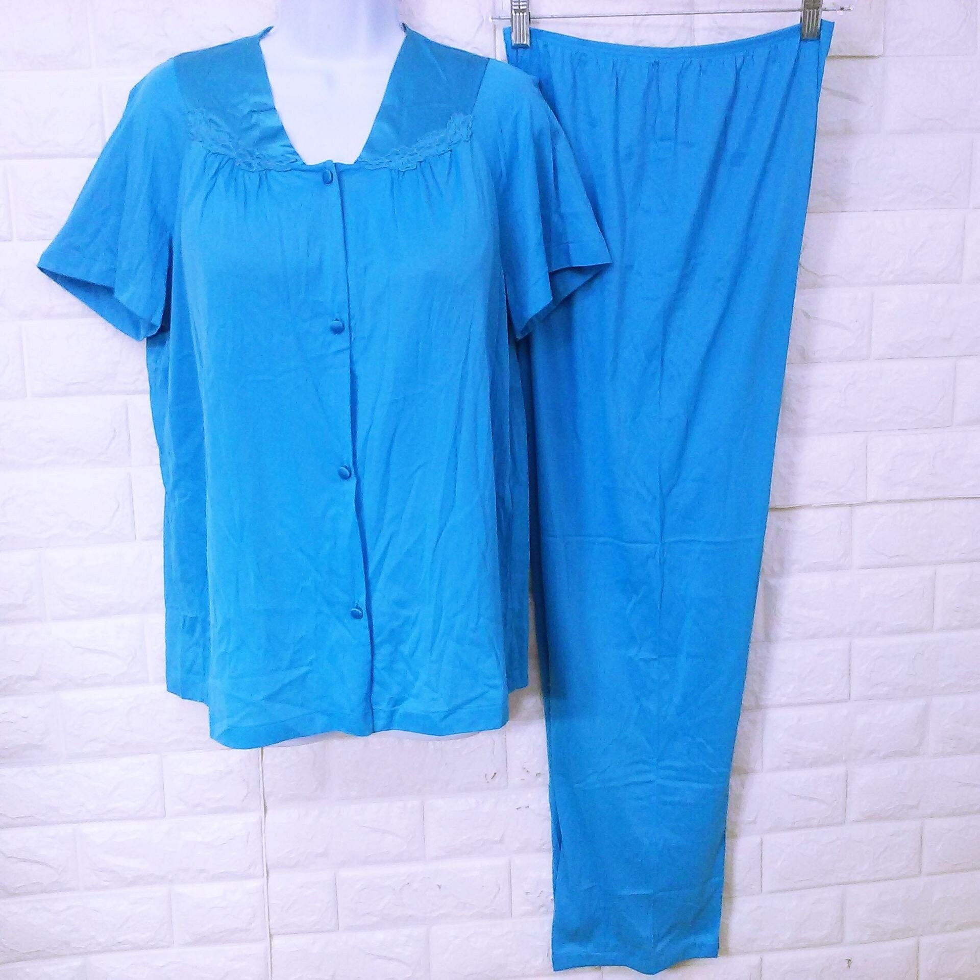 Vintage 90s Vanity Fair 2pc Pajama Set Lady-m(8) Floral