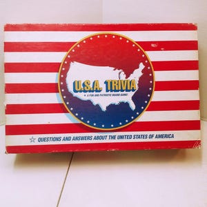 U.S.A. Trivia No.904 Fun Patriotic Board Game 3000 Questions Boynton Games-Gang 1989 Used Complete