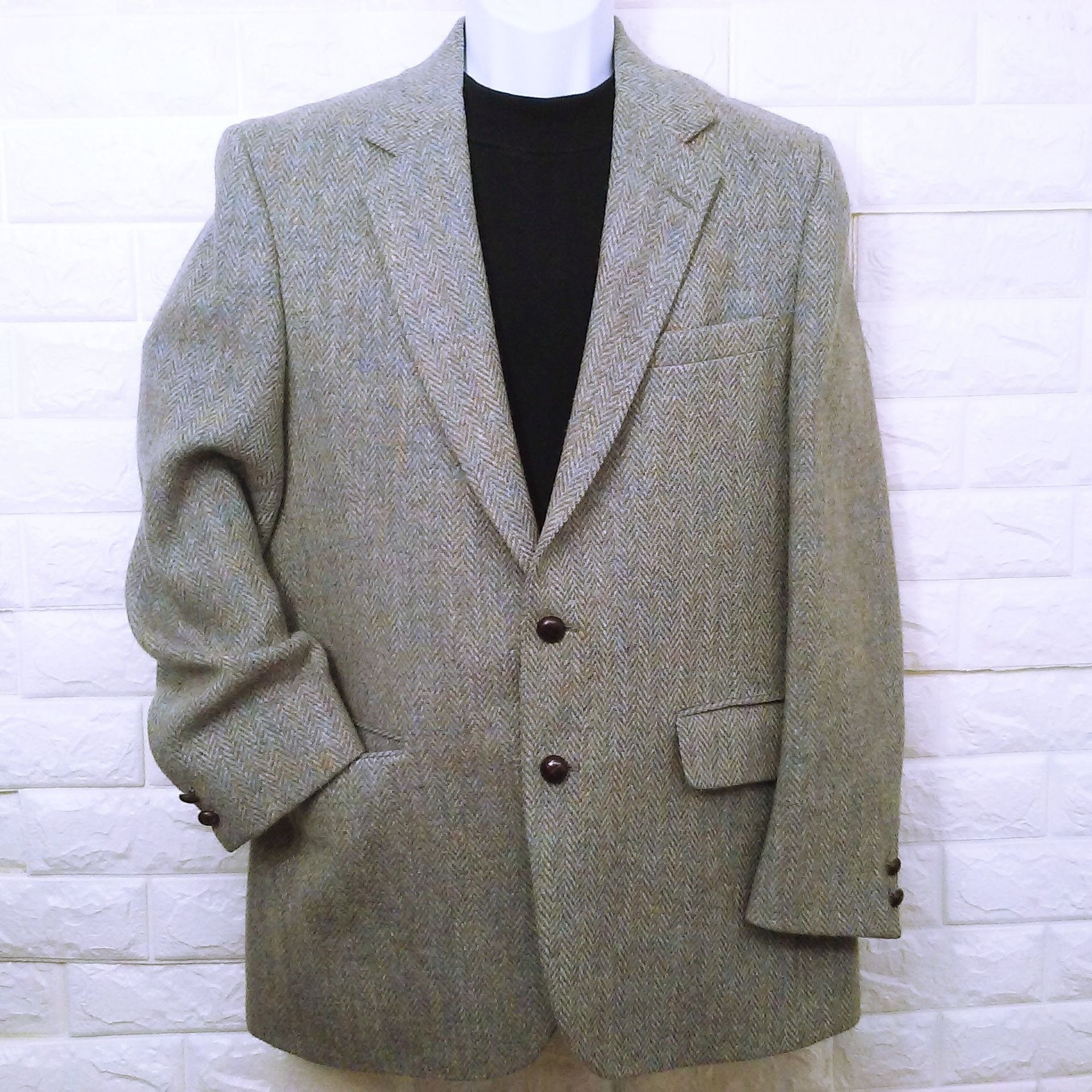 Vintage 80s Brooks Brothers Brooksgate Harris Tweed Blazer Vintage 80s Brooks Brothers Brooksgate Harris Tweed Blazer