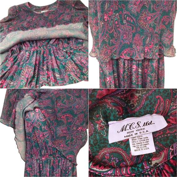80-90s M.C.S. USA Granny Chic Comfort Dress Ladie… - image 9