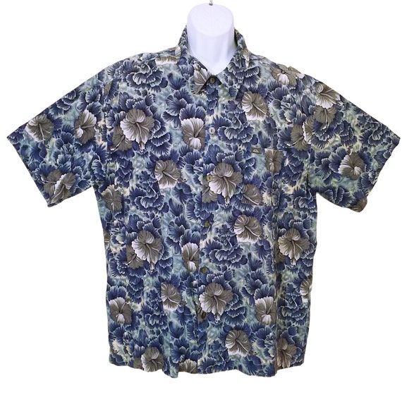 Vintage 80s Quicksilver USA-Made Aloha Shirt Men-… - image 1