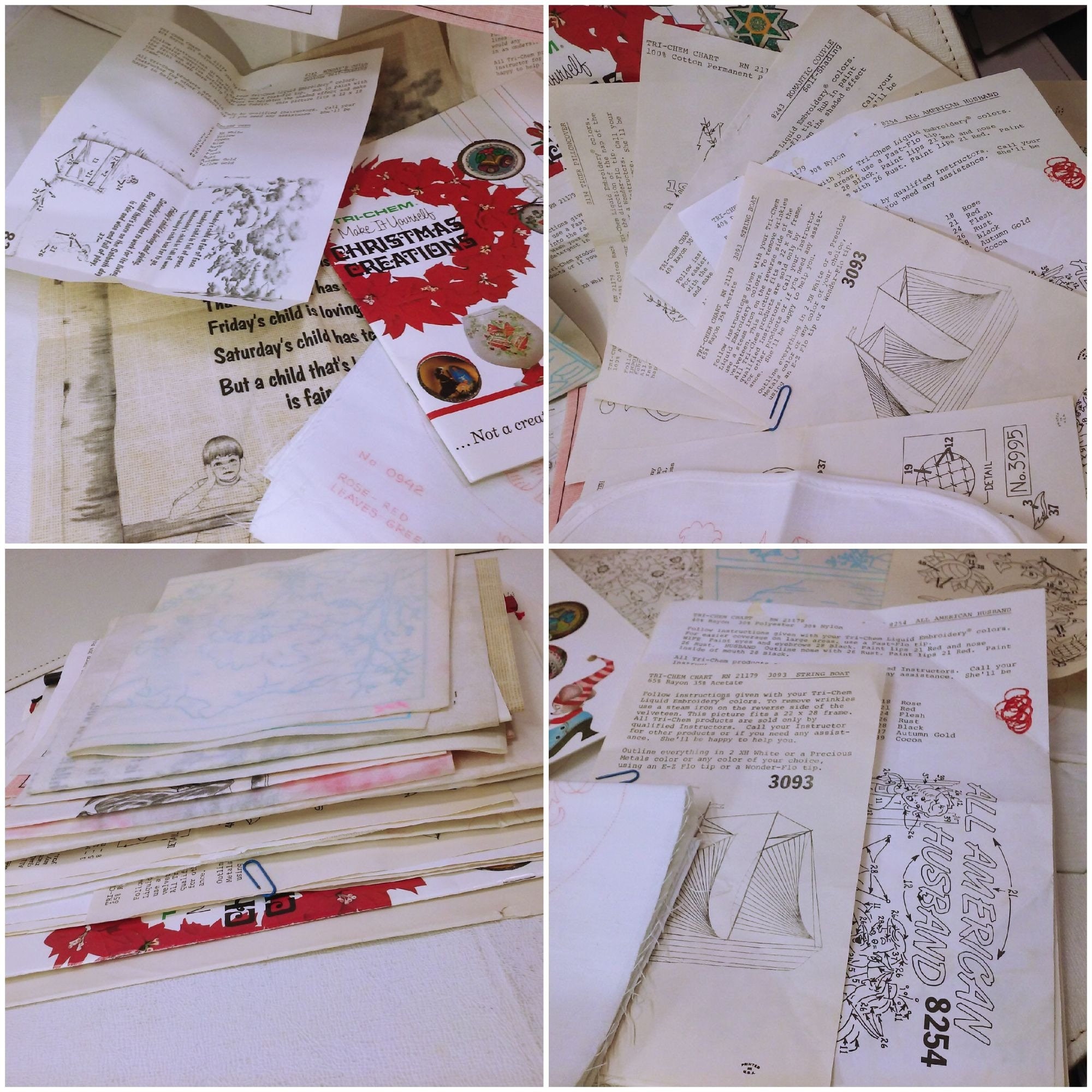 Lot of 18 Vintage 70s Tri-chem Liquid Embroidery Printed 'pictures to ...